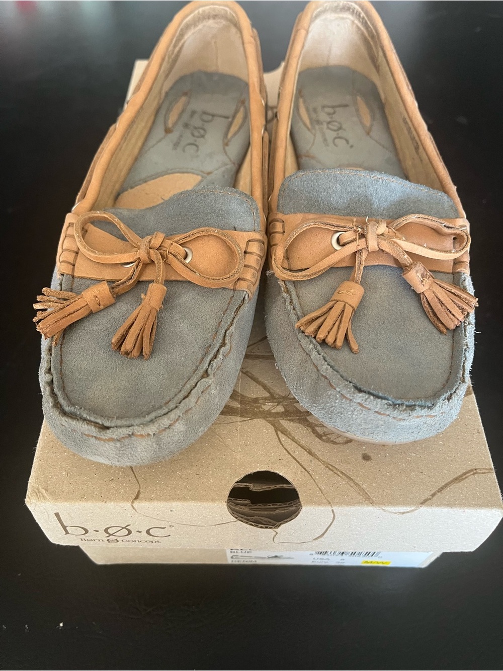b.o.c. Suede Tassel Loafers (used in box)
